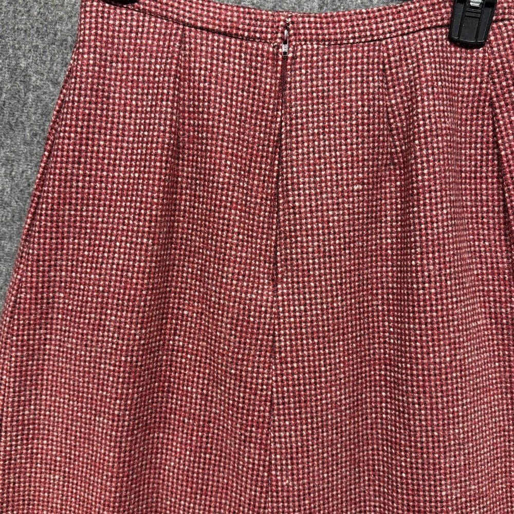 Guy Laroche Diffusion Skirt Womens 36 Red Tweed A-Line Midi Lined Made in France - Picture 12 of 16